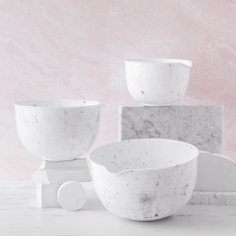 3-Piece Marbled Mixing Bowl Set with Pour Spouts product